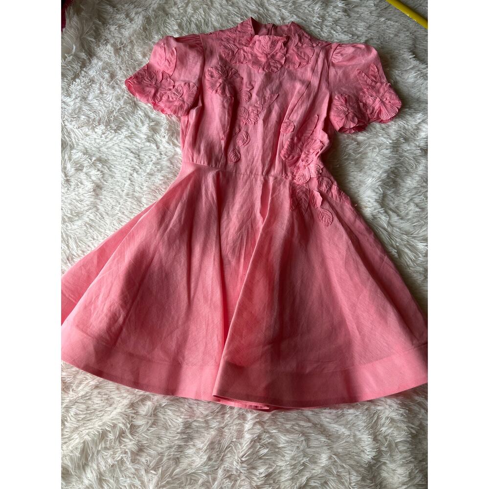 Antonio Melani Pink Floral Appliqué Dress Size 10 3D  Dress MSRP $299⸻ - Picture 10 of 16